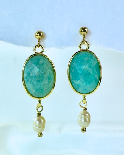 Pendientes Aura Serena - Amazonita