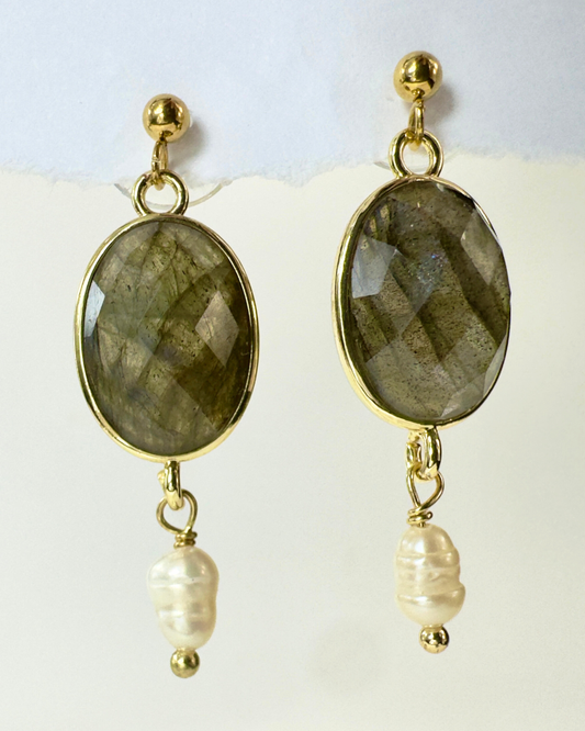 Pendientes Aura Serena - Labradorita