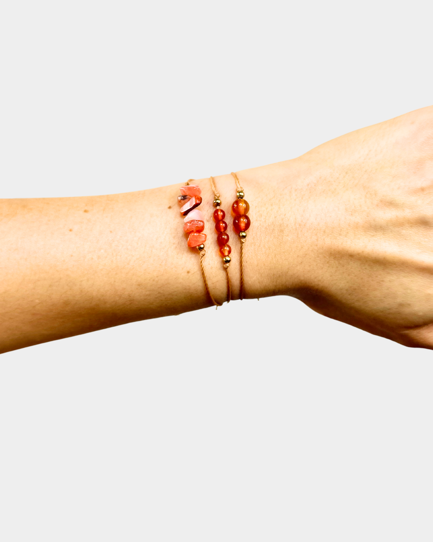 Pulseras Trío de Luz - Cornalina