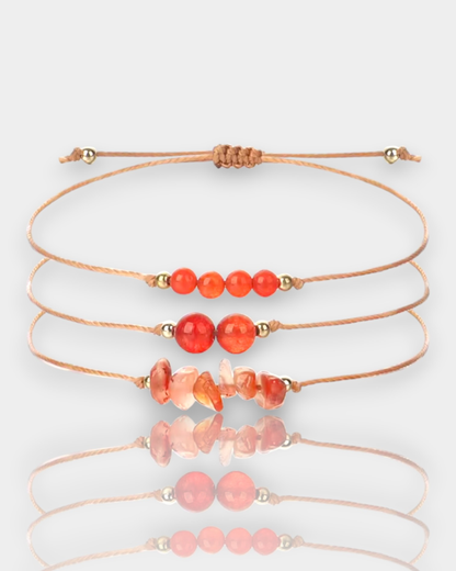 Pulseras Trío de Luz - Cornalina