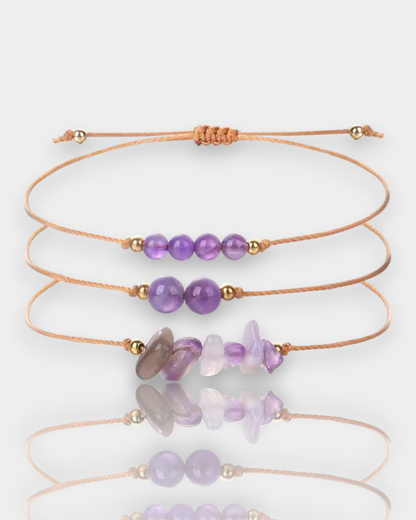 Pulseras Trío de Luz - Amatista