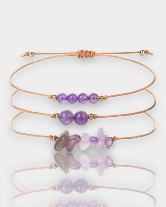 Pulseras Trío de Luz - Amatista