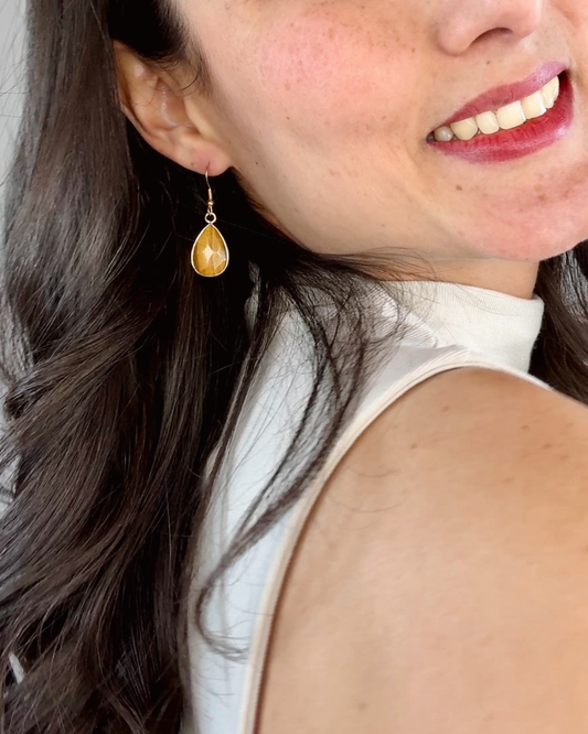 Pendientes Alma Dorada - Ojo de Tigre