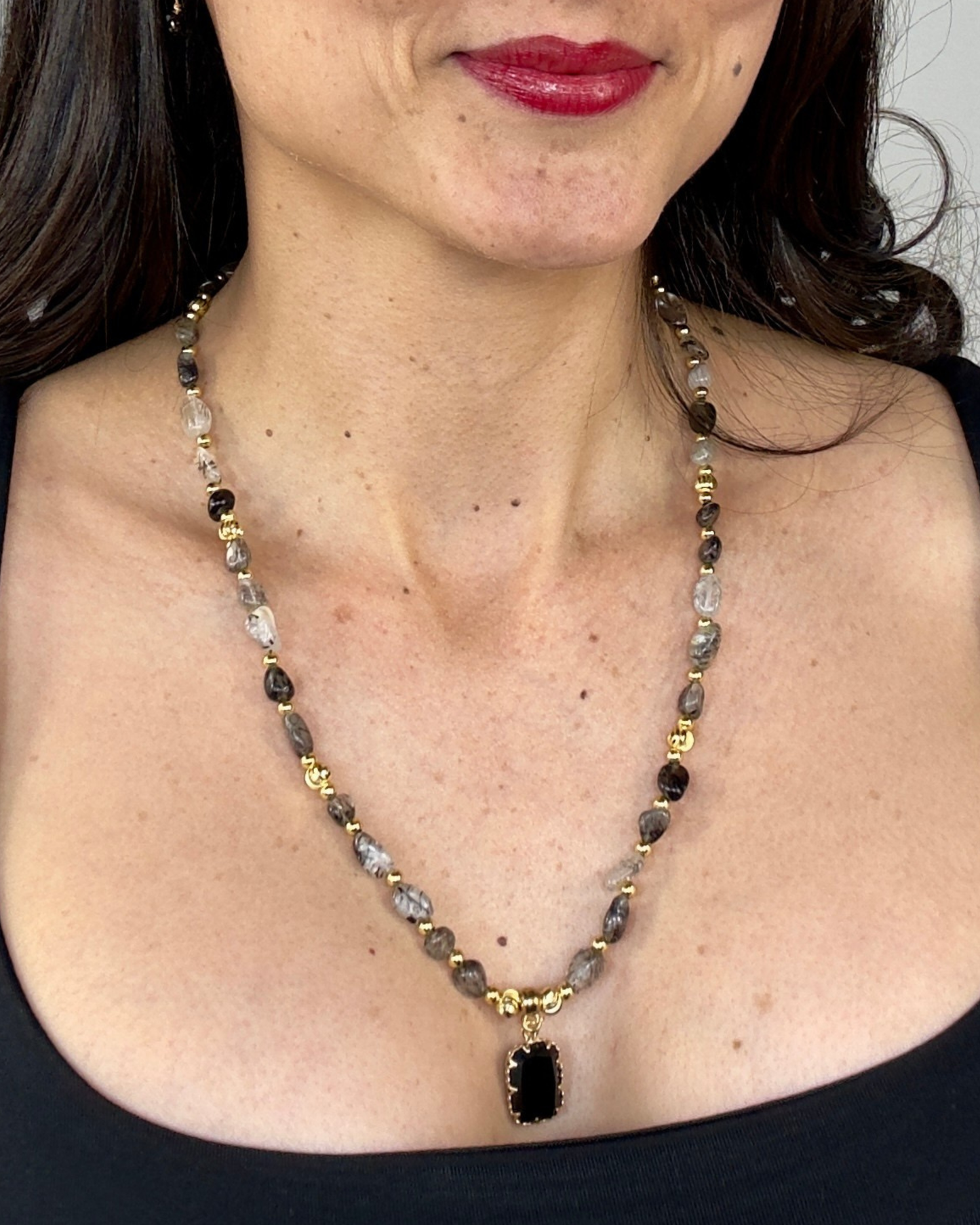 Collar Portal Interior - Cuarzo Rutilado