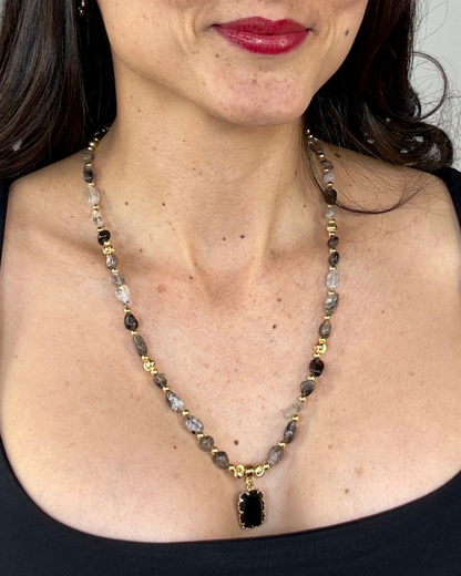 Collar Portal Interior - Cuarzo Rutilado