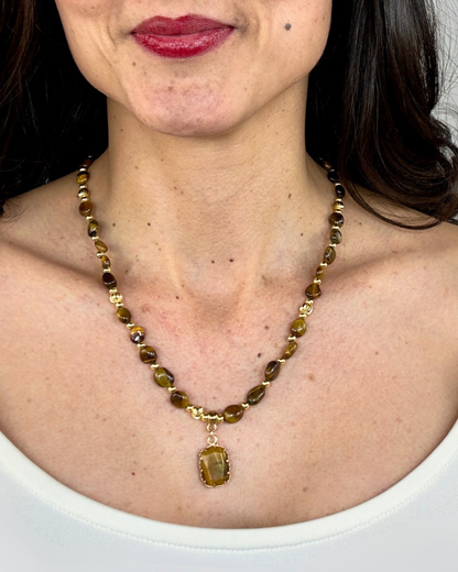 Collar Portal Interior - Ojo de Tigre