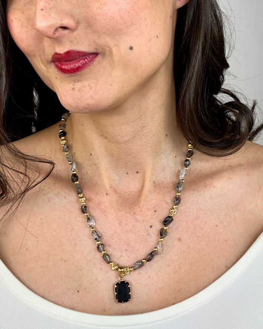 Collar Portal Interior - Cuarzo Rutilado