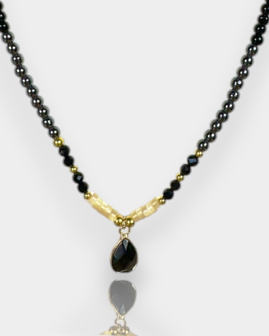 Collar Ancla de Luz -  Obsidiana