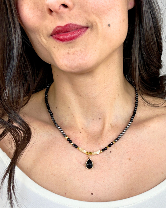 Collar Ancla de Luz -  Obsidiana
