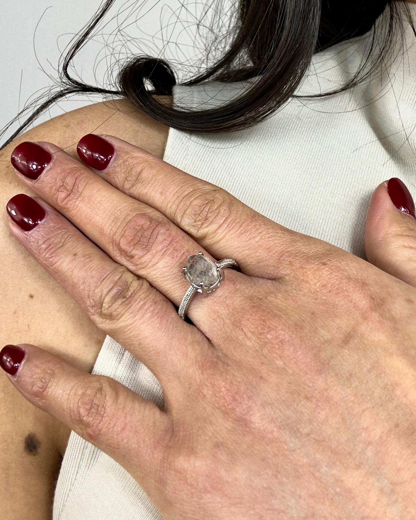 Anillo Portal de Claridad - Cuarzo Herkimer