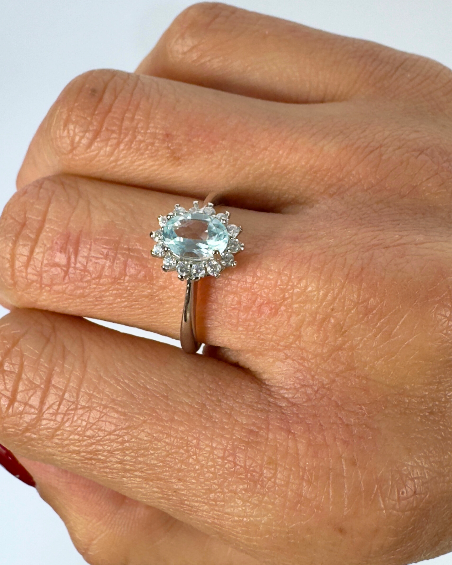 Anillo Visión Celeste - Topacio Azul