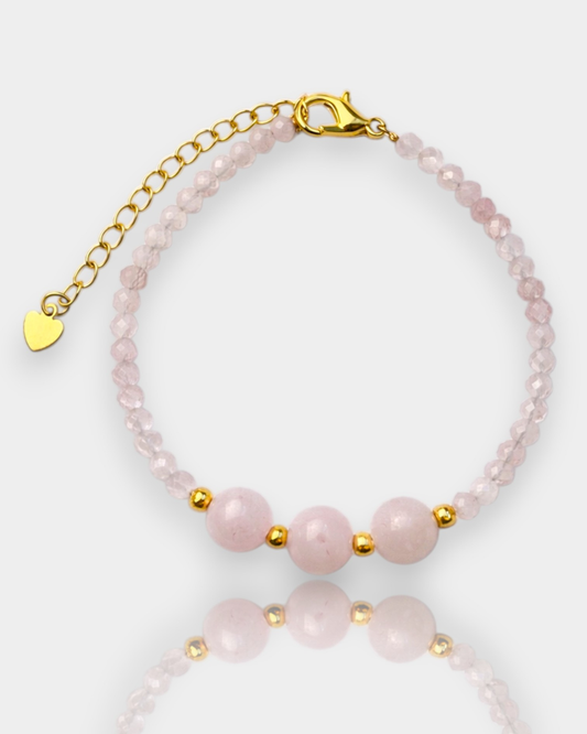 Pulsera Trino - Cuarzo Rosa