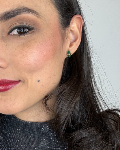 Pendientes Obelisco - Malaquita