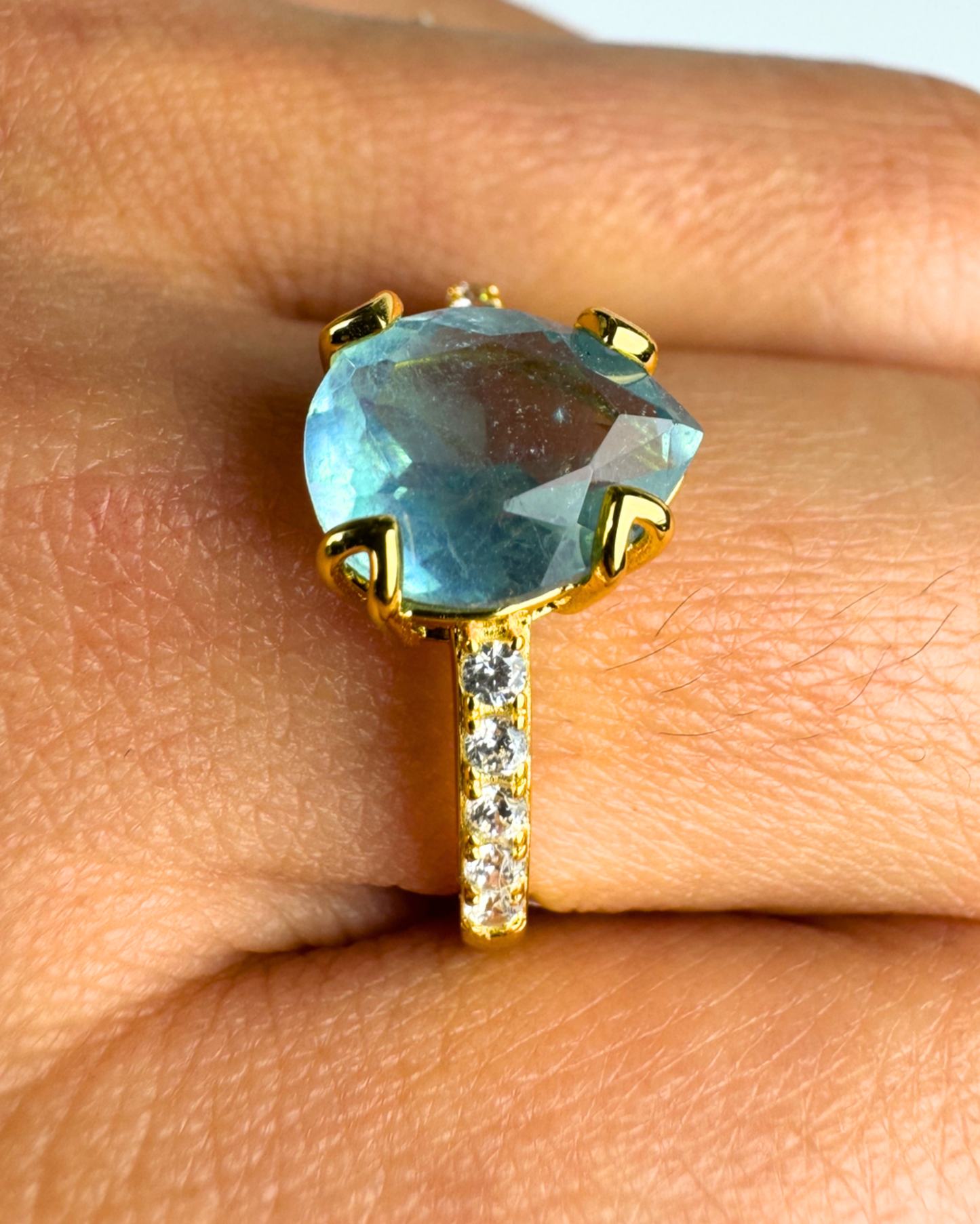 Anillo Intención - Aguamarina