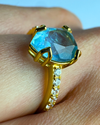 Anillo Intención - Aguamarina