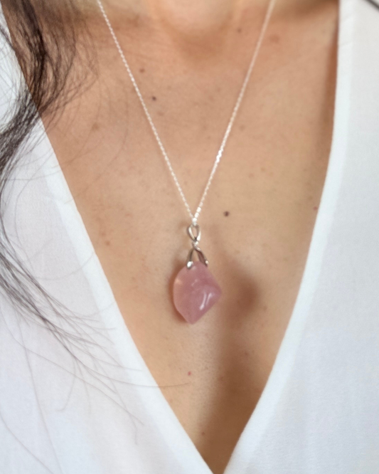 Colar Alma Rosa - Quartzo Rosa