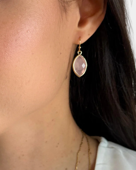 Brincos Serene Light - Quartzo Rosa