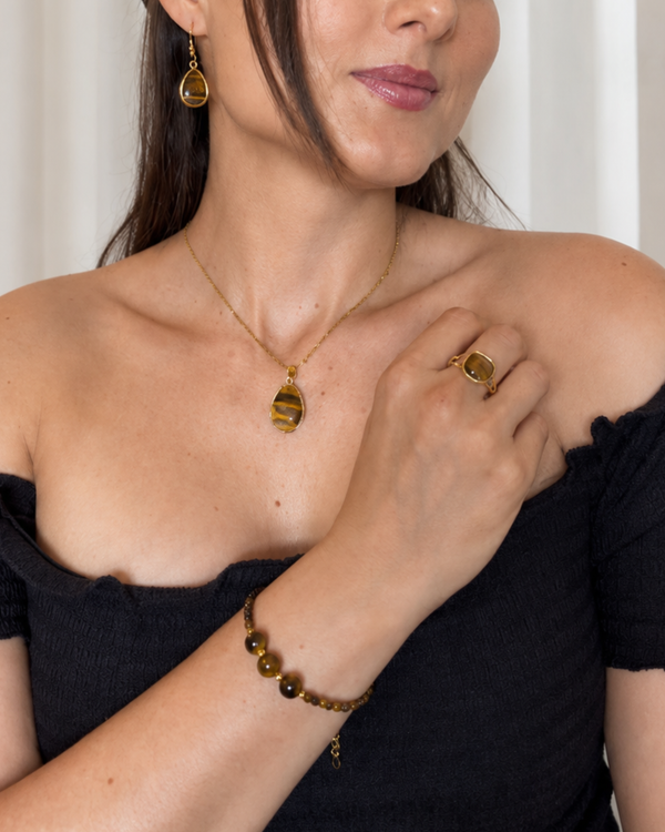 Conjunto Golden Energy - Ojo de Tigre