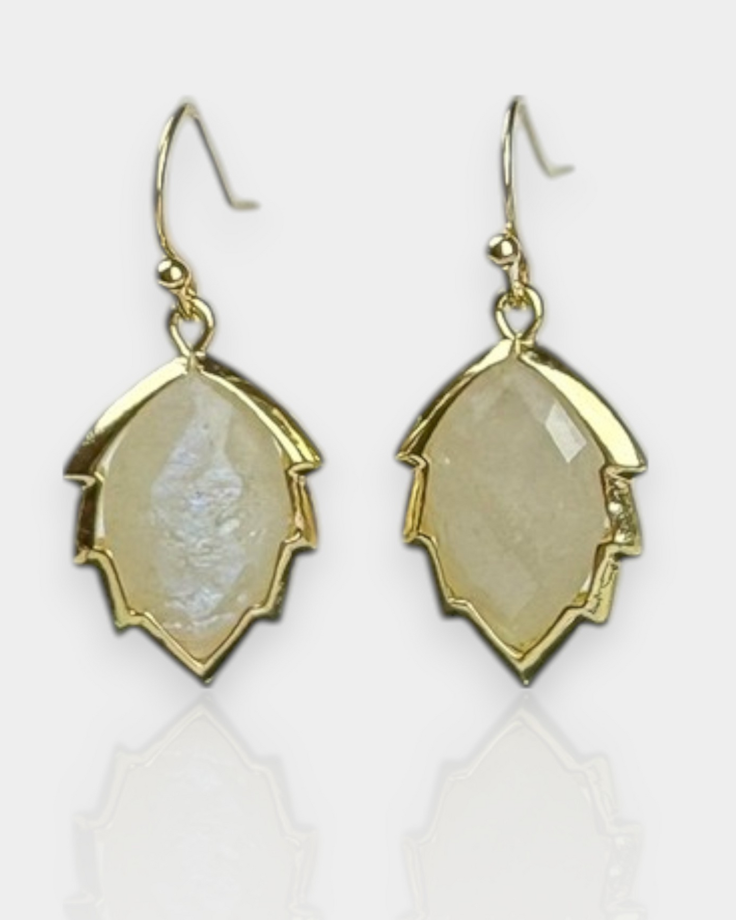 Pendientes Hoja de Luz - Piedra Luna