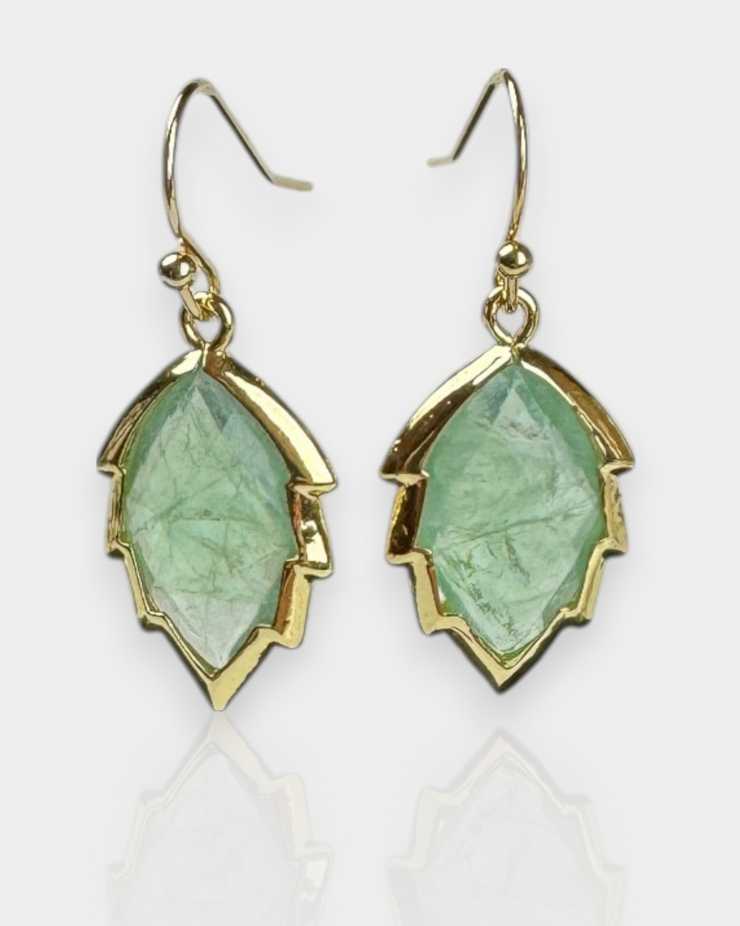Pendientes Hoja de Luz - Fluorita Verde