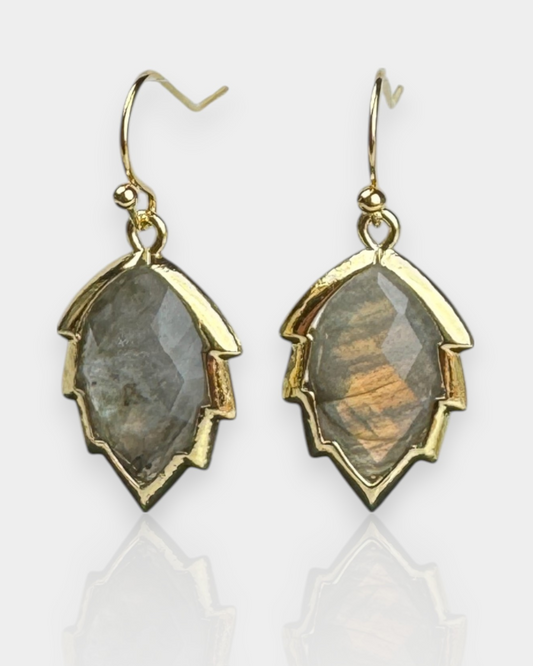 Pendientes Hoja de Luz - Labradorita