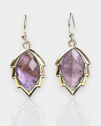 Pendientes Hoja de Luz - Amatista