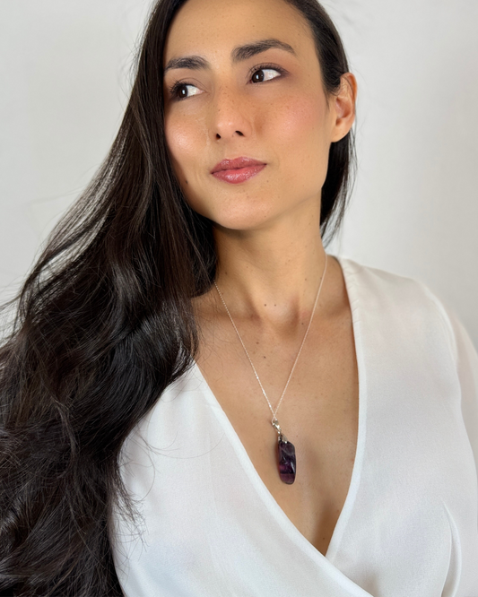 Colar Silent Mind - Fluorite Roxa