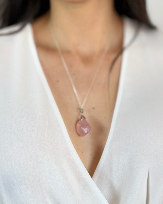 Collar Alma Rosa - Cuarzo Rosa