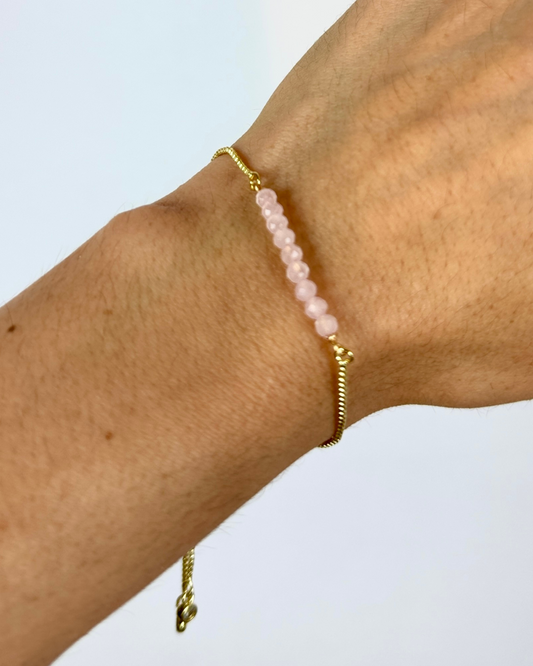 Pulsera Esencia Sutil - Cuarzo Rosa