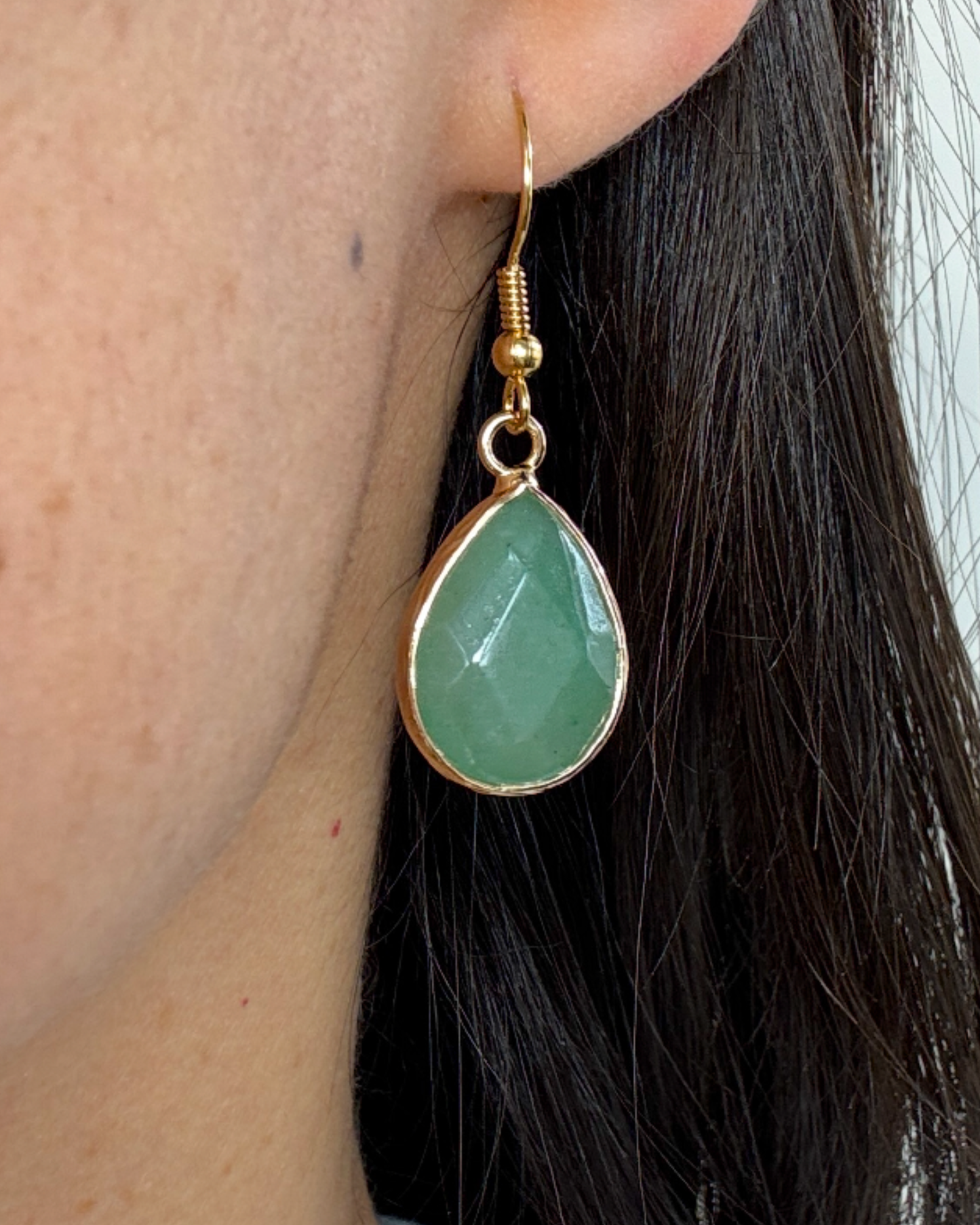 Pendientes Alma Dorada - Aventurina Verde