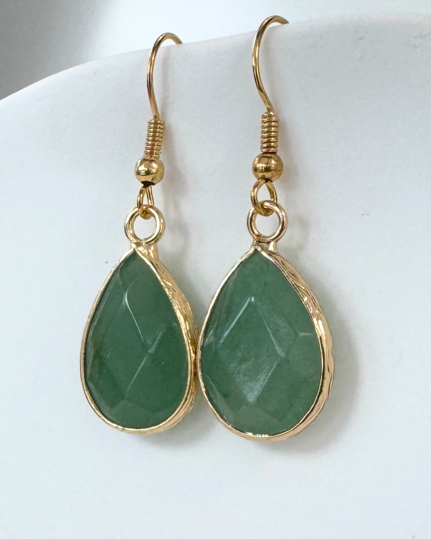 Pendientes Alma Dorada - Aventurina Verde