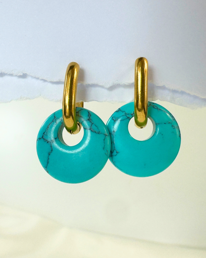 Pendientes Círculo de Luz - Turquesa