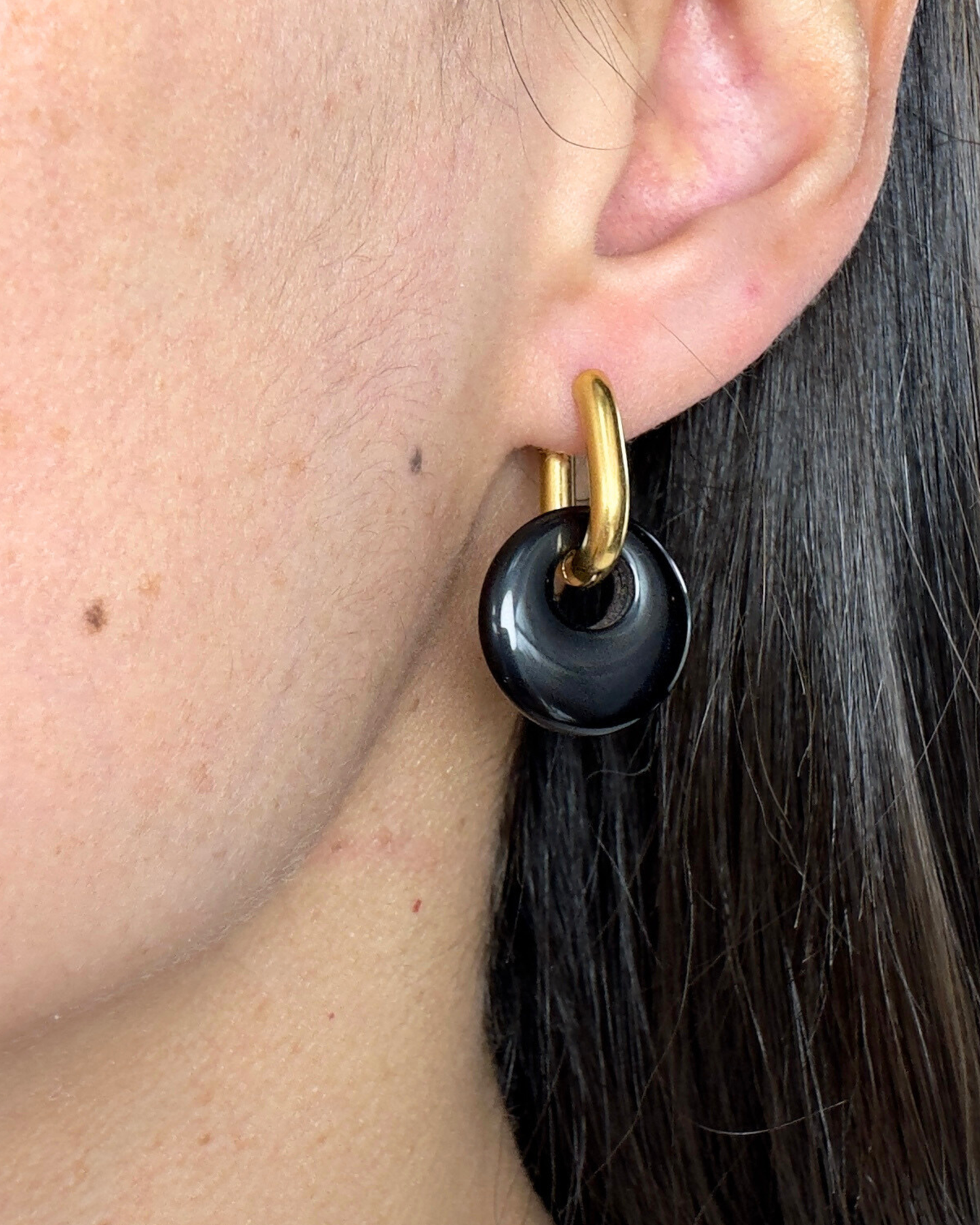 Pendientes Círculo de Luz - Ónix