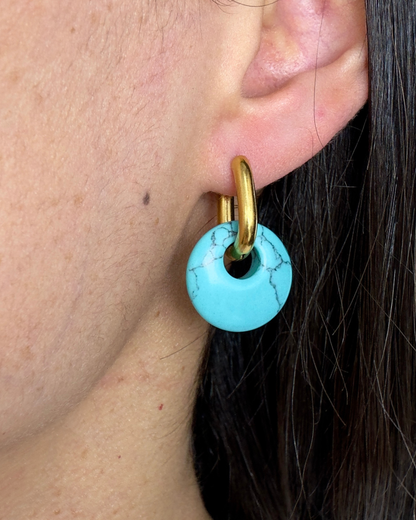 Pendientes Círculo de Luz - Turquesa