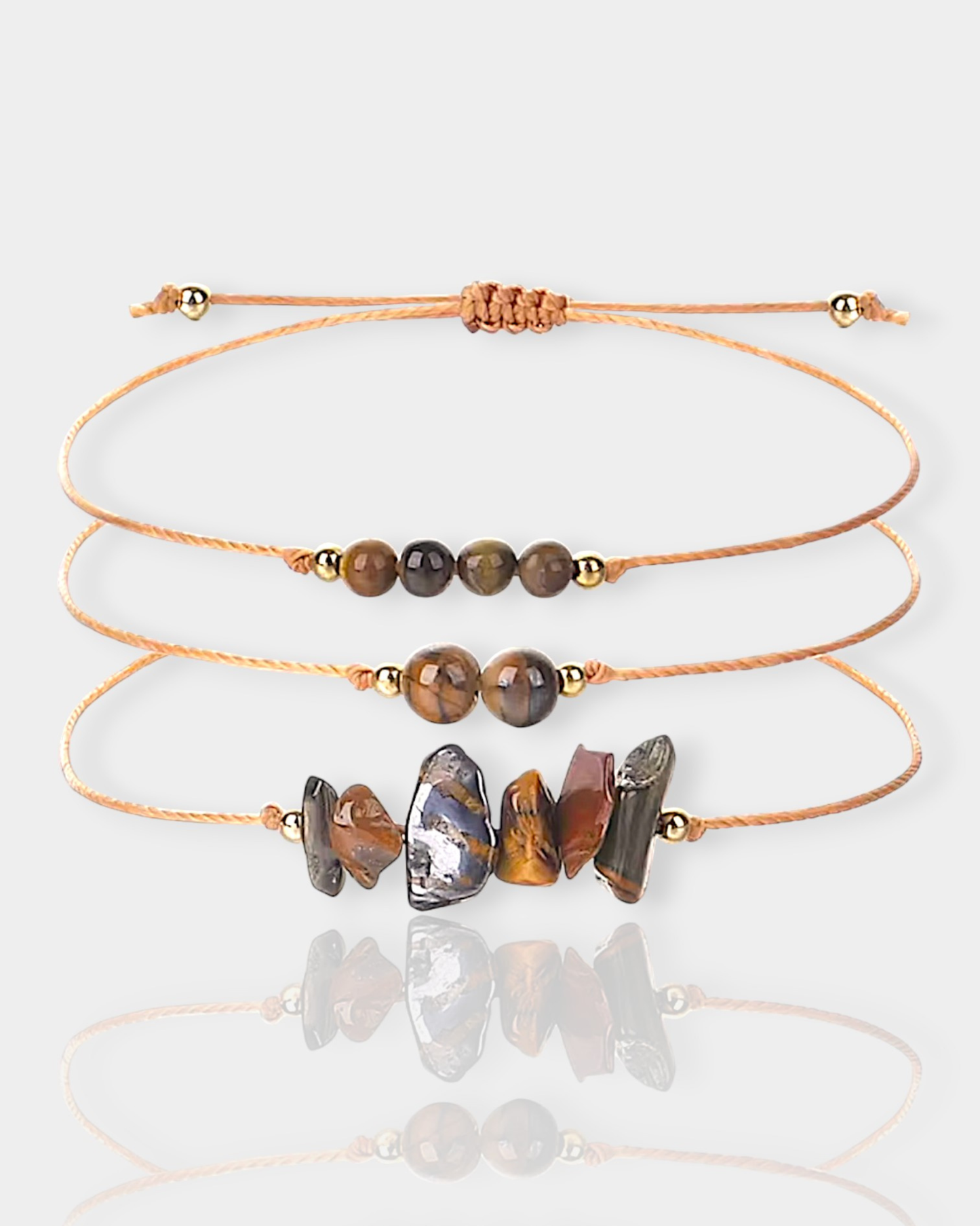 Pulseras Trío de Luz - Ojo de Tigre