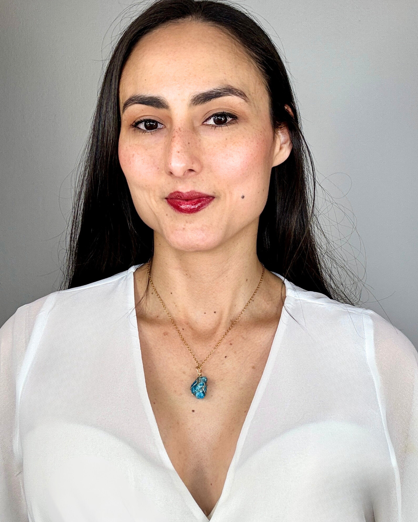 Collar Brillo Interior - Apatita Azul