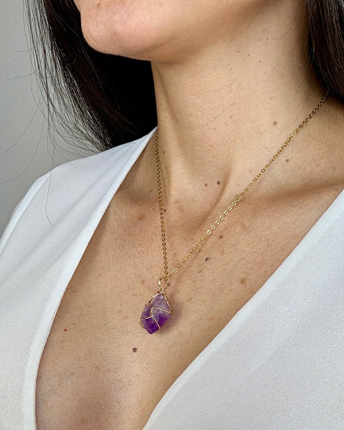 Collar Brillo Interior - Amatista