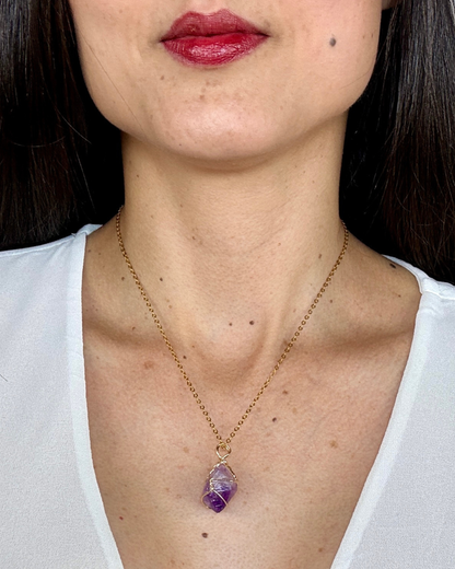 Collar Brillo Interior - Amatista