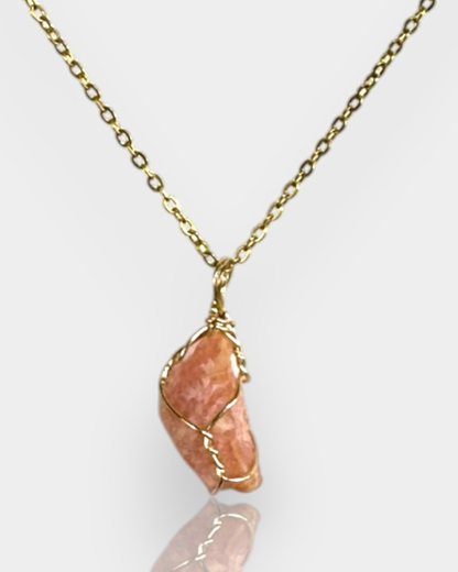 Collar Brillo Interior -  Calcita Naranja