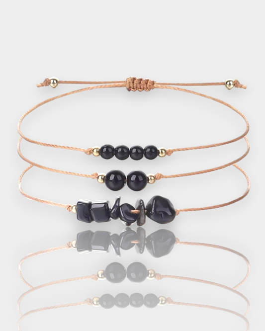 Pulseras Trío de Luz - Ónix