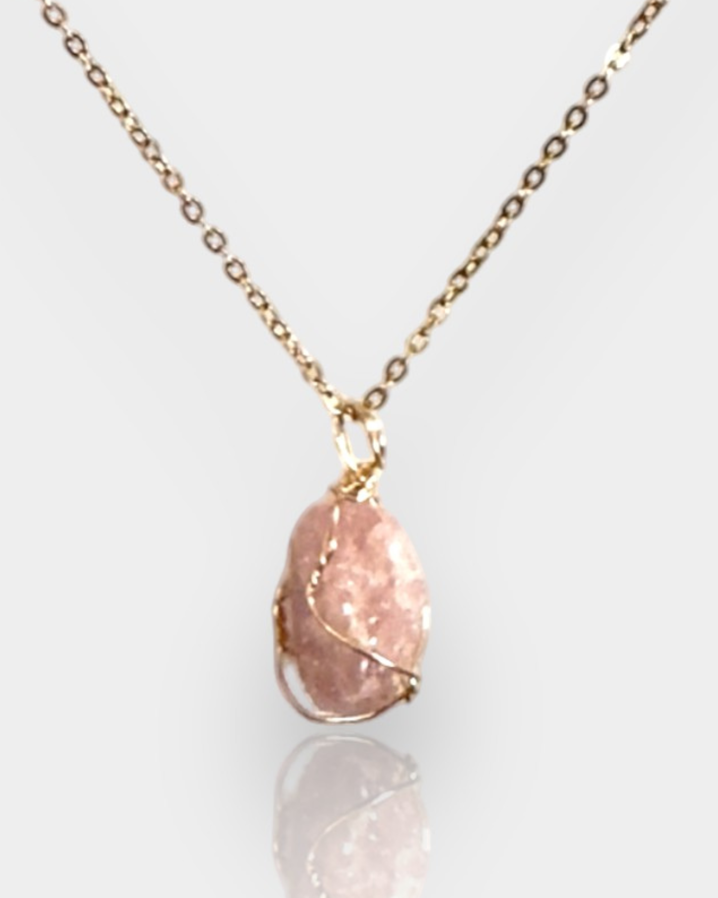 Collar Brillo Interior - Cuarzo Fresa