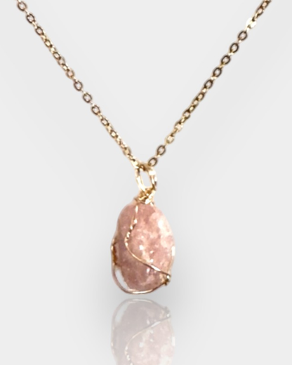 Collar Brillo Interior - Cuarzo Fresa