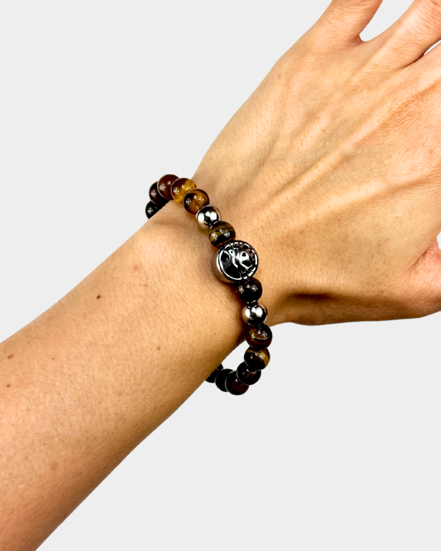 Pulseira Força Dourada - Olho de Tigre