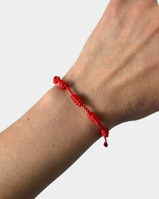 Pulsera Roja de 7 Nudos