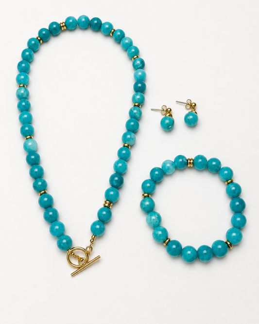 Conjunto Aurora Apatita Azul