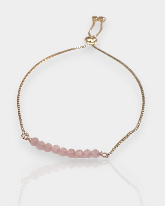 Pulsera Esencia Sutil - Cuarzo Rosa