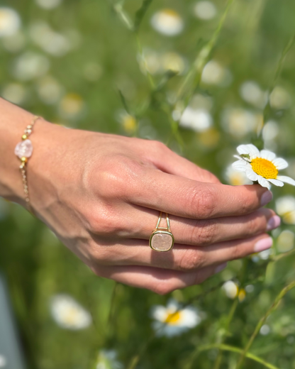 Anillo Esencia Viva - Cuarzo Rosa